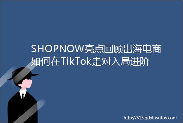 SHOPNOW亮点回顾出海电商如何在TikTok走对入局进阶每一步